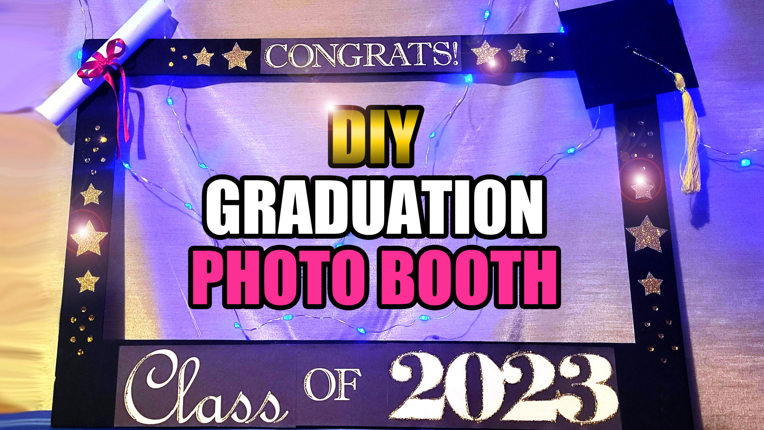 DIY Graduation Photo Booth Frame FREE PRINTABLE PATTERN Gina Tepper