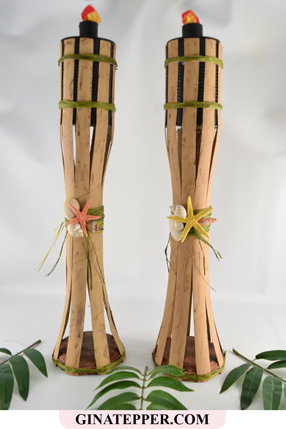 Flameless DIY Tiki Torches (Crafts with Wrapping Paper Rolls)