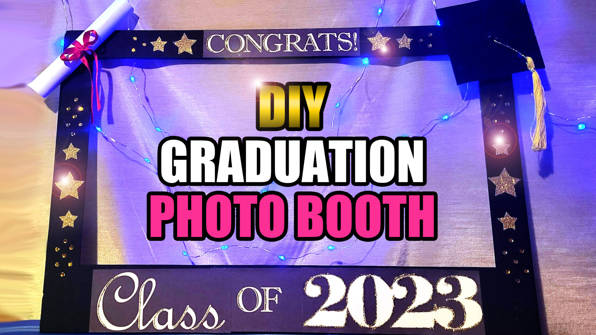 DIY Graduation Photo Booth Frame (FREE PRINTABLE PATTERN) Gina Tepper